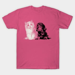 Dog and cat couple T-Shirt